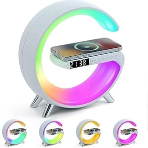 New Multi-Function Bluetooth Table Lamp with Wireless Charger Speaker Alarm Clock App Control New Multi-Function Bluetooth Table Lamp with Wireless Charger Speaker Alarm Clock App Control