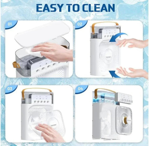 Portable Air Conditioner Fan 3 Wind Speeds 600ml Air Humidifier 7s LED Night Light Personal Cooling Fan Air Cooler Ice Air Cooler Fan Sprays 2 Year Warranty Portable Air Conditioner Fan 3 Wind Speeds 600ml Air Humidifier 7s LED Night Light Personal Cooling Fan Air Cooler Ice Air Cooler Fan Sprays 2 Year Warranty
