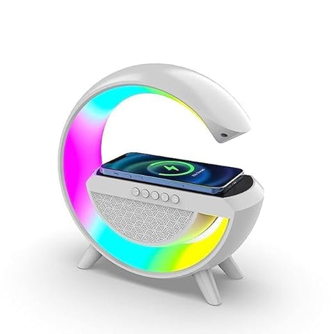 New Multi-Function Bluetooth Table Lamp with Wireless Charger Speaker Alarm Clock App Control New Multi-Function Bluetooth Table Lamp with Wireless Charger Speaker Alarm Clock App Control