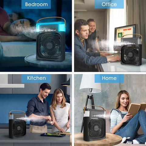 Portable Air Conditioner Fan 3 Wind Speeds 600ml Air Humidifier 7s LED Night Light Personal Cooling Fan Air Cooler Ice Air Cooler Fan Sprays 2 Year Warranty Portable Air Conditioner Fan 3 Wind Speeds 600ml Air Humidifier 7s LED Night Light Personal Cooling Fan Air Cooler Ice Air Cooler Fan Sprays 2 Year Warranty