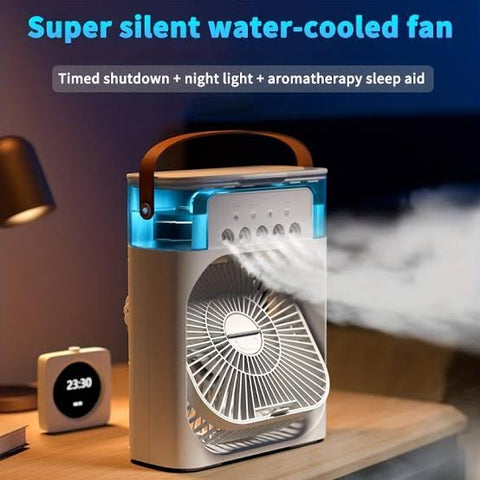 Portable Air Conditioner Fan 3 Wind Speeds 600ml Air Humidifier 7s LED Night Light Personal Cooling Fan Air Cooler Ice Air Cooler Fan Sprays 2 Year Warranty Portable Air Conditioner Fan 3 Wind Speeds 600ml Air Humidifier 7s LED Night Light Personal Cooling Fan Air Cooler Ice Air Cooler Fan Sprays 2 Year Warranty