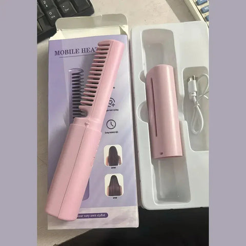 Meneflix Portable Mini Hair Straightener Cordless Rechargeable Mini Adjustable Hair Straightener Hot Comb Meneflix Portable Mini Hair Straightener Cordless Rechargeable Mini Adjustable Hair Straightener Hot Comb