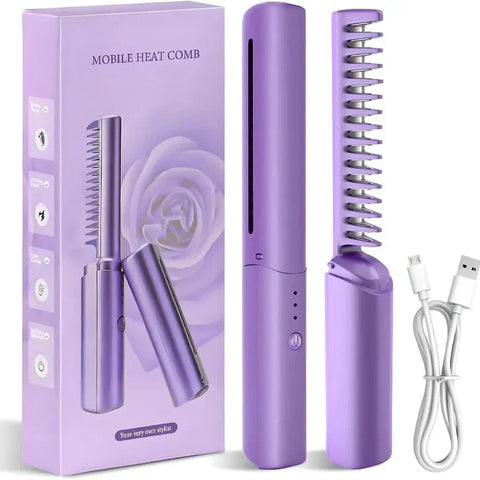 Meneflix Portable Mini Hair Straightener Cordless Rechargeable Mini Adjustable Hair Straightener Hot Comb Meneflix Portable Mini Hair Straightener Cordless Rechargeable Mini Adjustable Hair Straightener Hot Comb