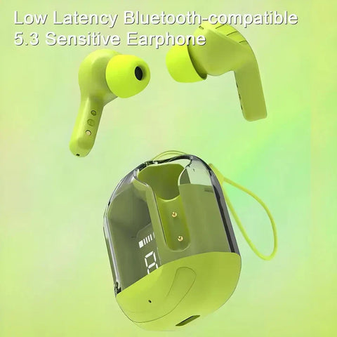 Crystal Portable LED Display Professional Clear Sound Wireless Earbuds Crystal Portable LED Display Professional Clear Sound Wireless Earbuds